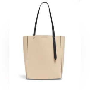 NWT $198 Rebecca Minkoff Stella Leather Cream and Black Tote!